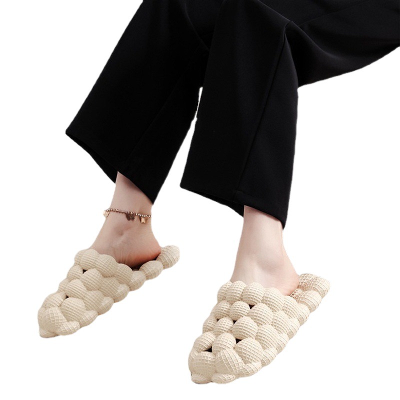 Venta al por mayor verano slip-on zapatillas burbuja lychee suave Fondo interior hogar cocina baño Baño zapatillas de mujer