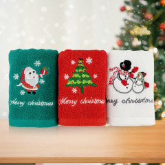 クリスマスのギフトボックスのタオルの卸売りの純綿の刺繍の祝日の贈り物のタオルは越境します。