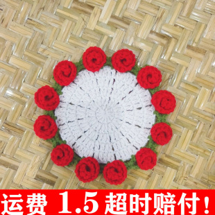 [Creative Handmade] Hand-Knitted Wool DIY Rose Bouquet Mini Blanket Material Package Crochet Creative Gift