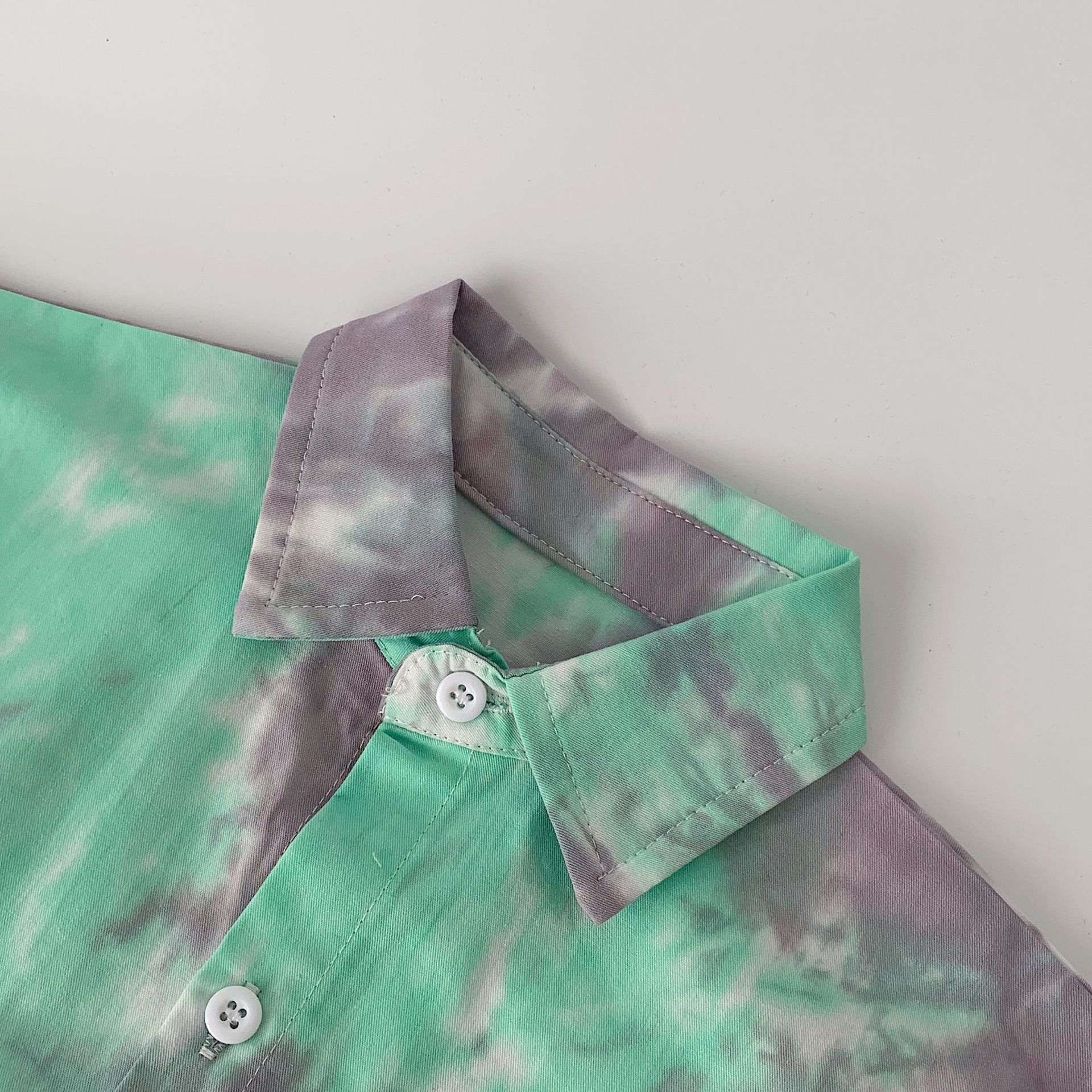 Maibao camisa de los niños 2024 primavera camisa teñida de los niños y niñas casual Top nuevo puro algodón cardigan moda