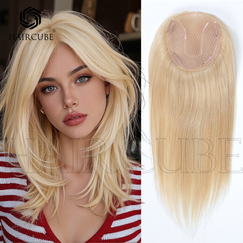 White Mono Mesh High-End Real Hair Hairpiece, Lightweight and Comfortable, European and American Women's Hairpiece White Mono Mesh High-End Real Hair Hairpiece, Lightweight and Comfortable, European and American Women's Hairpiece