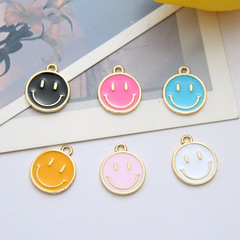 DIY Korean-style Jewelry Accessories: K-Gold Drip-Style Alloy Pendants, Cute Smiley Face Earrings & Necklaces—Large Size—Available on AliExpress