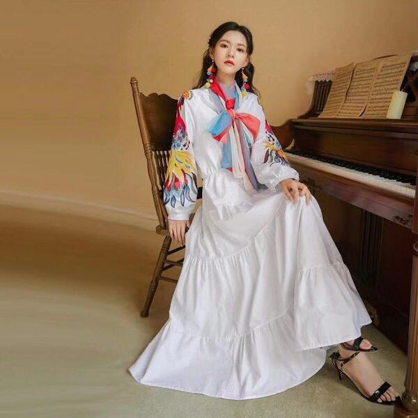 Spring cotton polyester ethnic style travel check-in Yunnan Tibet…