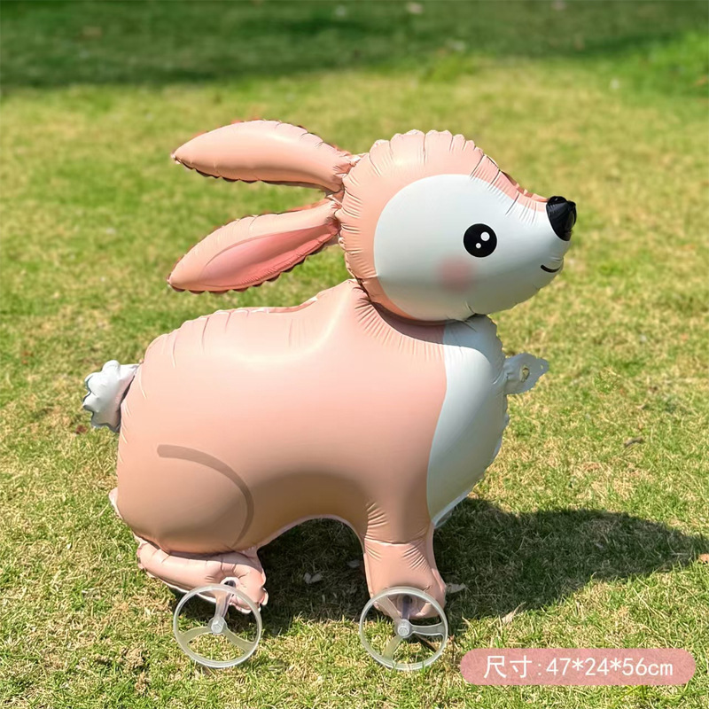 漫画インターネット有名人動物歩くホイール付きバルーン卸売子供の誕生日パーティーの装飾小道具屋外おもちゃ|undefined
