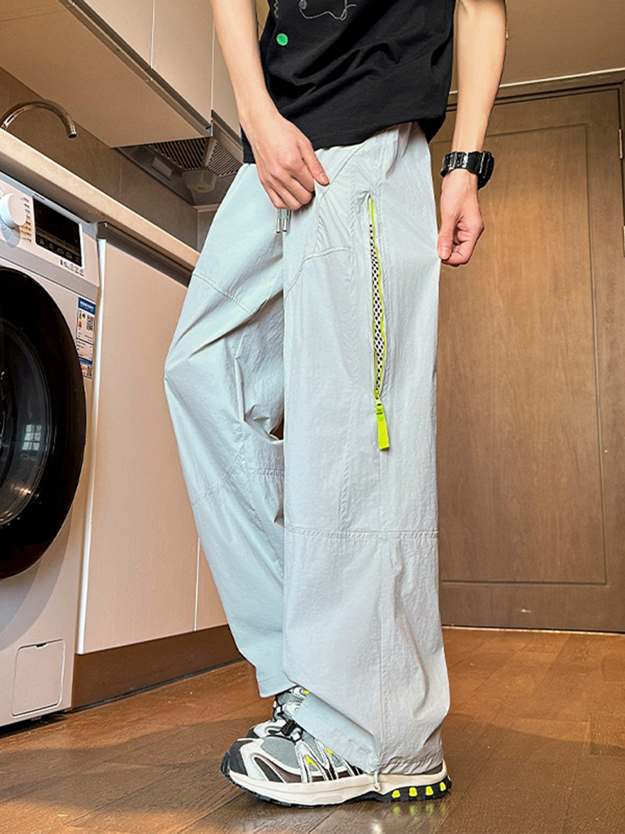 Spring New Elastic Quick-Dry Pants for Men and Women, Outdoor Work Pants, Loose Straight-Leg Sun-Protection Casual Pants