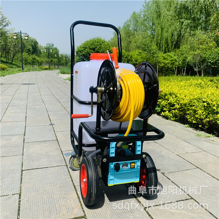 垃圾站杀虫灭蚊喷雾器60升推车式电动打药机30米拉管小四轮喷药机