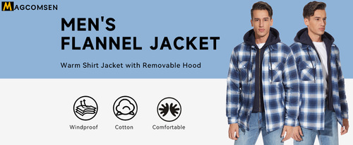 Amazon Bestseller Men's Autumn/Winter Thickened Cotton Jacket, Plaid Long-Sleeved Loose Hooded Jacket—In Stock