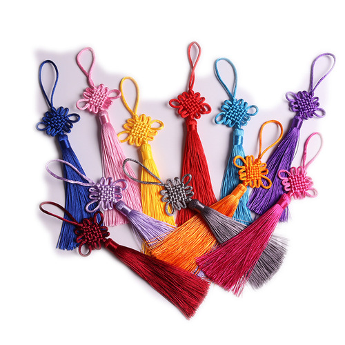 Chinese knot line 5 6 plate small red tassel tassel jewelry pendant pendant lanyard accessories car hanging