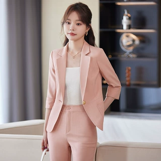 时尚西装套装女小个子春夏薄款休闲西服轻奢高级职业正装轻奢风
