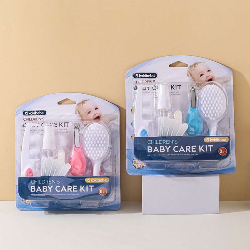 Juego de cuidado del bebé masaje para bebés combinación de cepillo de cuero cabelludo cortaúñas para bebés juego de botella de spray