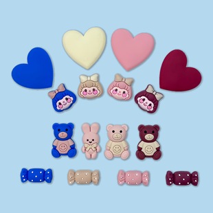 Soft Silicone DIY Small Accessories Simple Stereo Heart Bear Cartoon Doll Mobile Phone Case DIY Mobile Phone Case Accessories