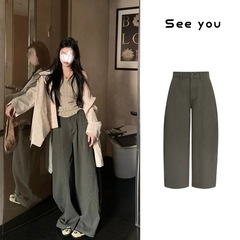 喜又Seeyou美式复古牛仔裤女新款阔腿裤弯刀裤宽松拖地长裤直筒裤