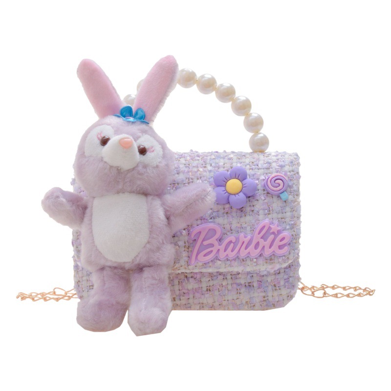 2023 nuevo bolso de los niños bolsa de hombro de conejo de dibujos animados estilo Chanel princesa bolsa perla portátil monedero bolsa