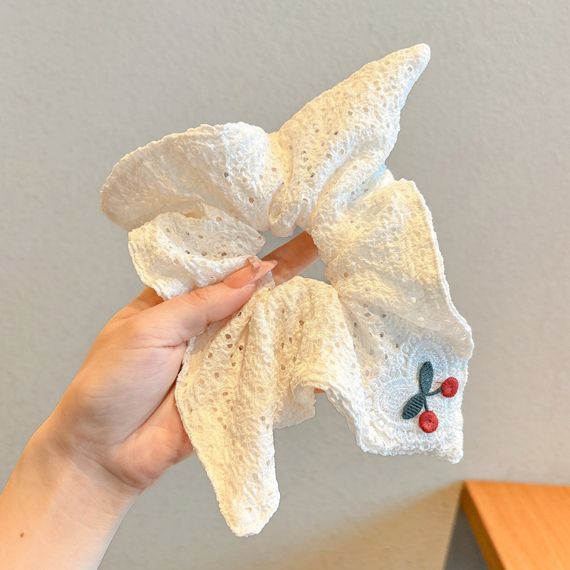 法式文艺~复古甜美方巾大肠发圈女高级感超大号马尾头绳发 饰头饰|undefined