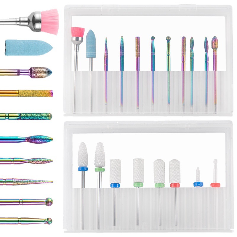 Cabeza de pulido de uñas de cerámica removedor de uñas piel muerta cabeza de molienda rectificadora accesorios frente cabeza de maíz broca