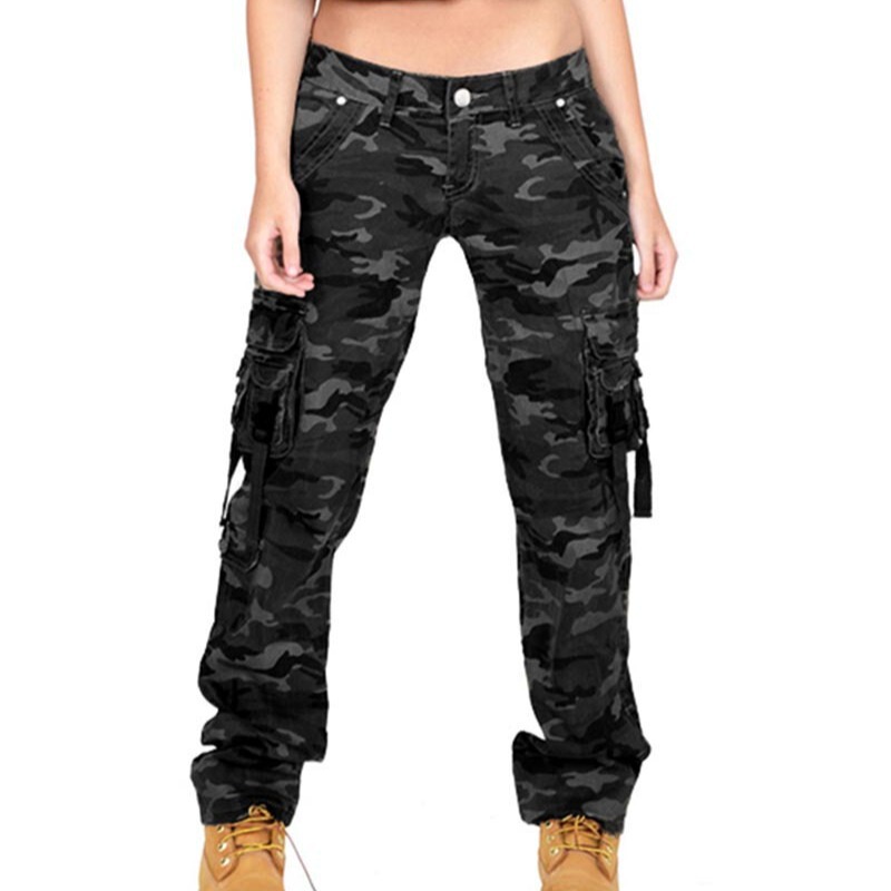 New Amazon AliExpress foreign trade new multi-functional women's camouflage pants loose casual outdoor sports overalls
