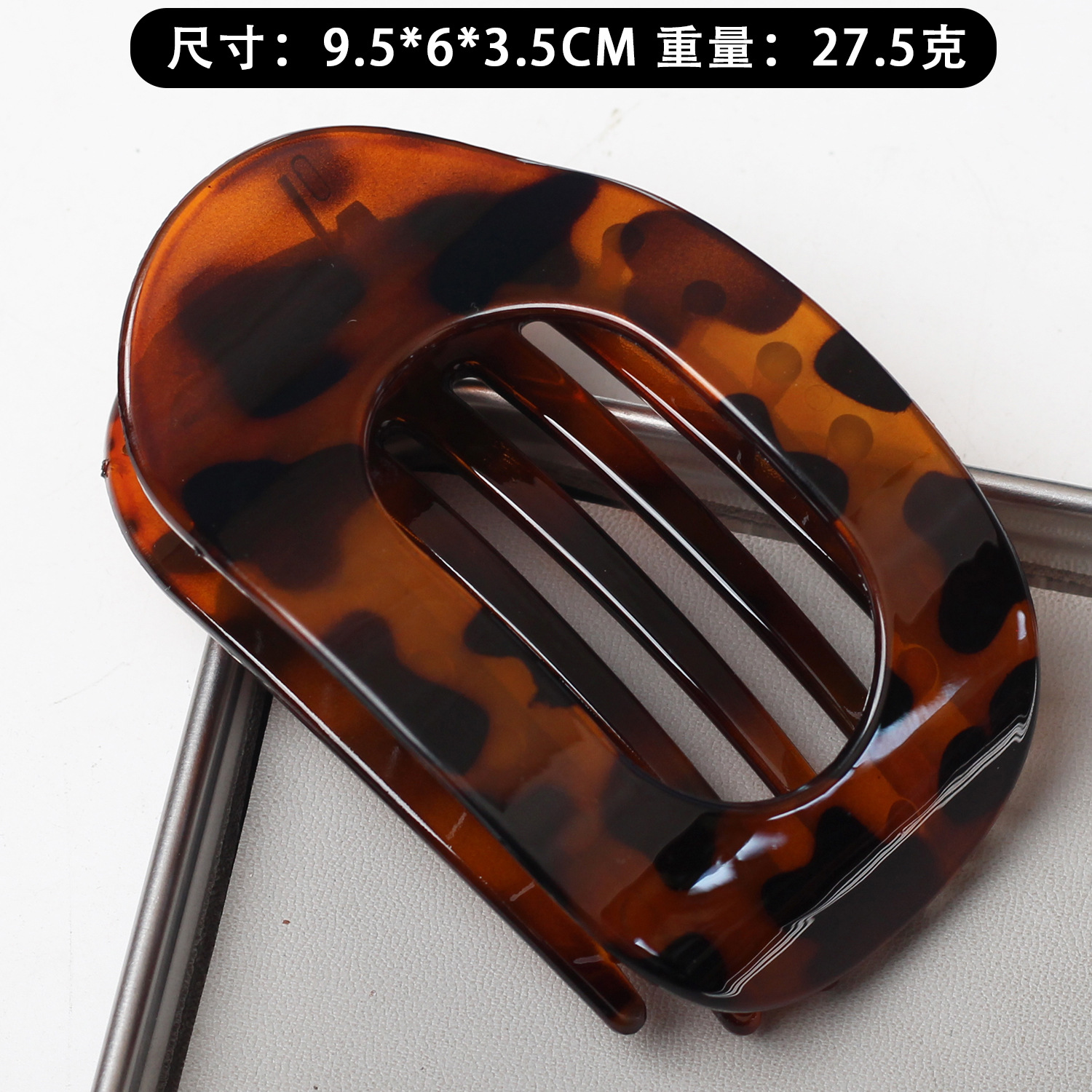 Nuevo material transfronterizo de PC plano elíptico clip de cabello de la cabeza trasera rascar el cabello de la cabeza curva temperamento arco clip de tiburón adornamiento para el cabello image 13
