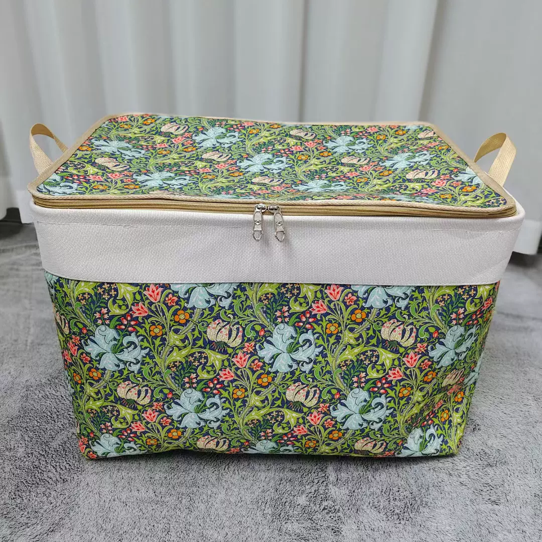 大容量家用拉链收纳箱带钢圈带盖收纳袋整理箱防潮搬家折叠