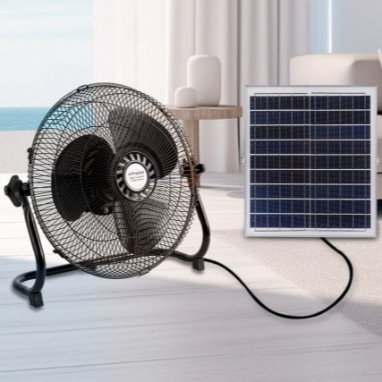 Ventilador de carga solar, fuerte viento doméstico, batería silenciosa vertical, ventilador de movimiento de cabeza, camping al aire libre, portátil