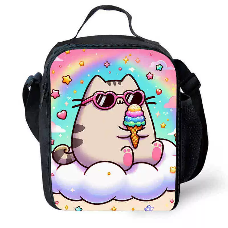 Рюкзак учебный Pusheen Fat Jimao с принтом периферийного типа, через стекло, зарубежная торговля, школьный рюкзак