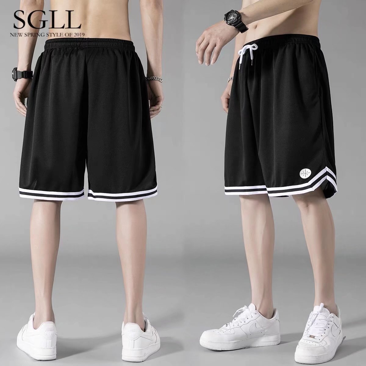 Pantalones cortos deportivos de verano para hombres pantalones exteriores flojos delgados pantalones cortos de playa de secado rápido de moda Pantalones cortos casuales de seda de hielo