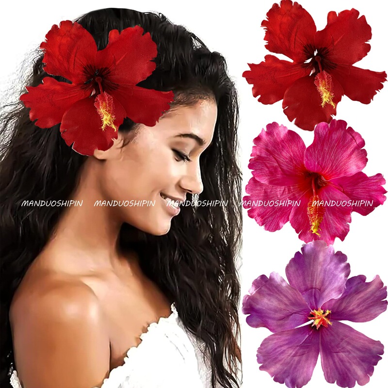Hawaii Cross-Border New Style Gorgeous Hibiscus Flower Hairpin Fashion Vacation Style Bangs Side Clip Beach Photo Clip Hawaii Cross-Border New Style Gorgeous Hibiscus Flower Hairpin Fashion Vacation Style Bangs Side Clip Beach Photo Clip