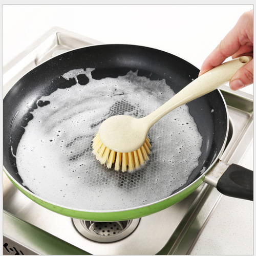 With handle, decontamination pot washing brush, dishwashing dish, non-stick oil, long handle pot brush, pot wiping kitchen cleaning brush