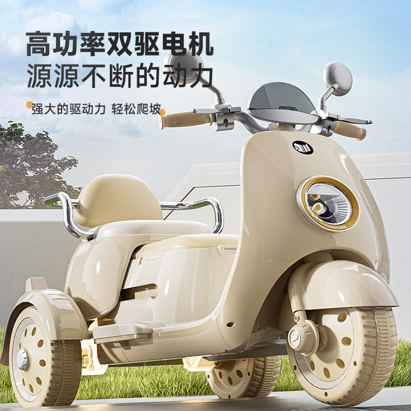 coche eléctrico para niños motocicleta triciclo para niños de sexo masculino carga doble niño coche de juguete de control remoto de doble conducción