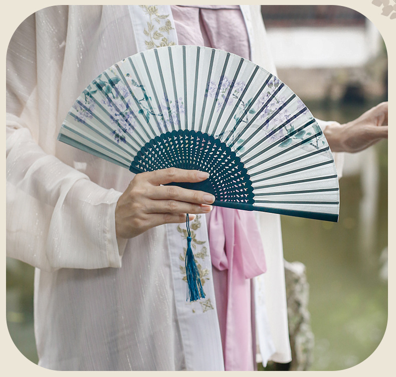 新中式苏州复古风扇子扇折扇夏季中国风汉服随身便携折叠扇女小扇详情3