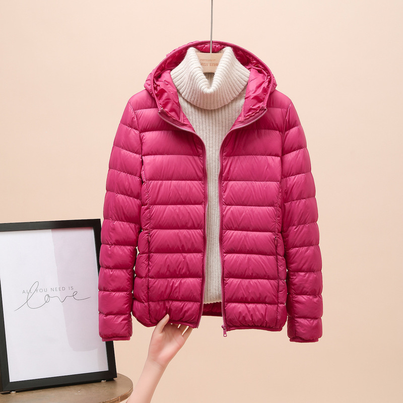 Lightweight Down Jacket Women's Autumn and Winter 2024 New Short Warm White Duck Down Fashionable Large Size Slim-fit Lightweight Jacket