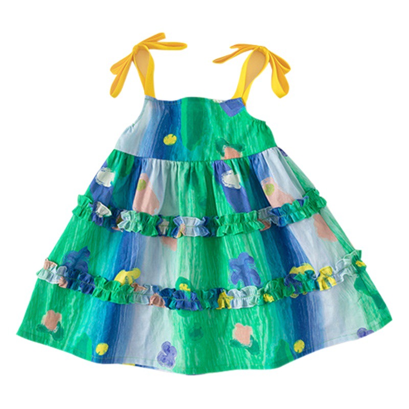 Ropa infantil Youbao, conjuntos para hermanos, camisa con estampado de grafiti, vestido para niñas, vestido de princesa con efecto tie-dye, traje informal para niños