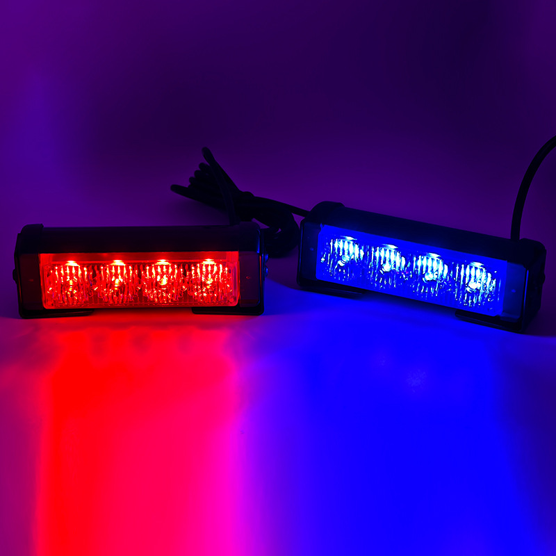 Car 4-Led Warning Light Modification, Dual Car Lights, Grille Decoration, Strobe Light, Flashing Light, Long Bar Light, Roof Light