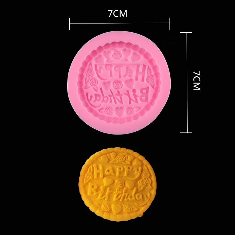 Arte creativo fuente Feliz cumpleaños letras inglesas molde de silicona jabón hecho a mano