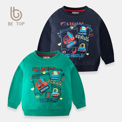 Spring and Autumn Cartoon Stylish Children's Sweatshirt 2024 New Baby Crew Neck Medium and Small Boys Cool Shirt Dropshipping One Piece