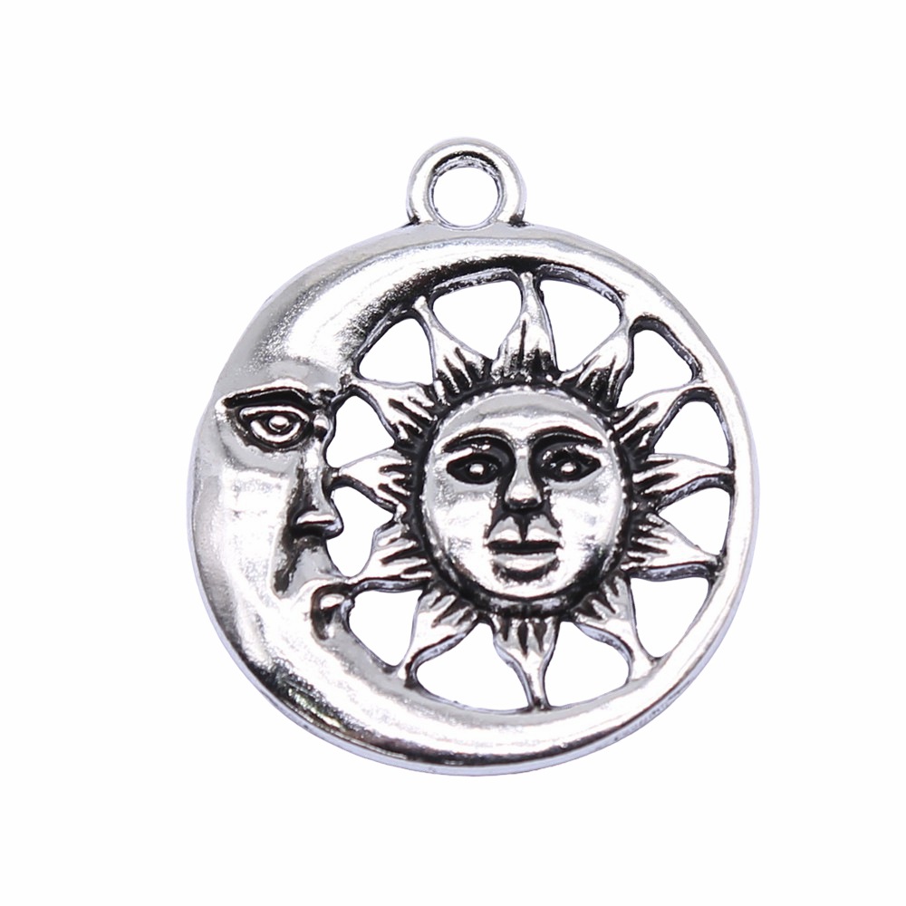 3g Weight Pendant Jewelry Making Type DIY Jewelry Accessories Classification 1 Piece Quantity Alloy Material Sun, Moon Pattern Plating Design Retro Style 1 Piece Alloy Sun Moon Pendant 2