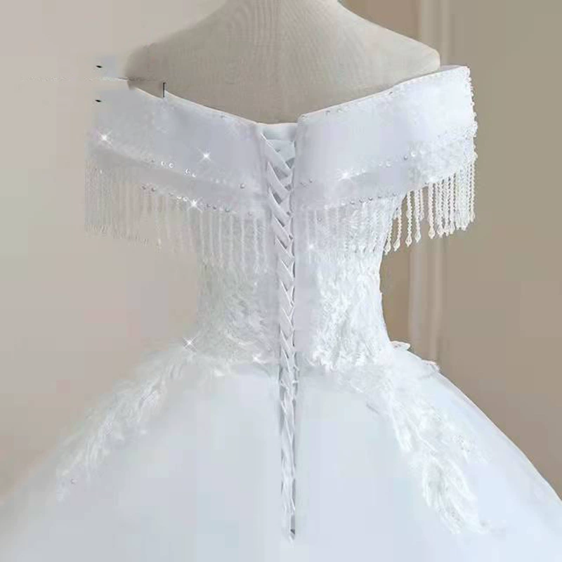 Свадебное платье на одно плечо, дворцовый пышный силуэт, рюши из yarn gauze, разные размеры