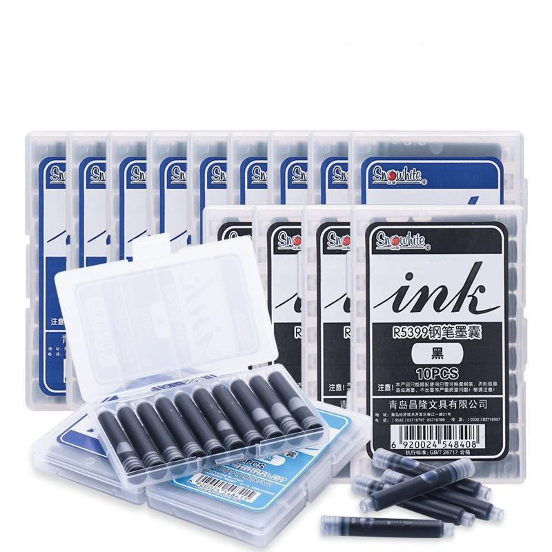 Белая/снежная Ink сумка R5399C прямой жидкостной стираемой перьевой чернила синий и черный стираемый сменный мешок школьная канцелярия оптом