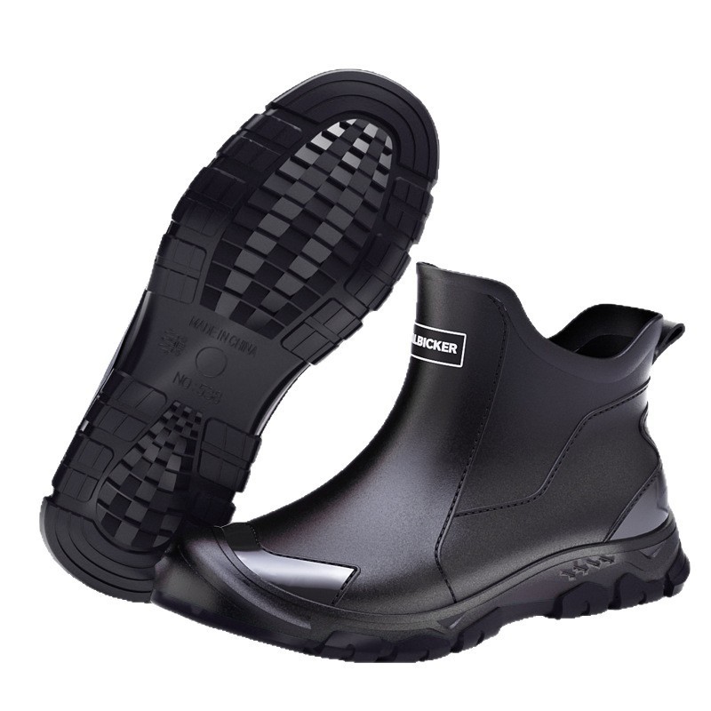 36 - 48 zapatos de lluvia cortos coreanos de moda de tamaño extra pareja zapatos de lluvia para hombres y mujeres zapatos de goma para nadar al aire libre zapatos cómodos padres e hijos