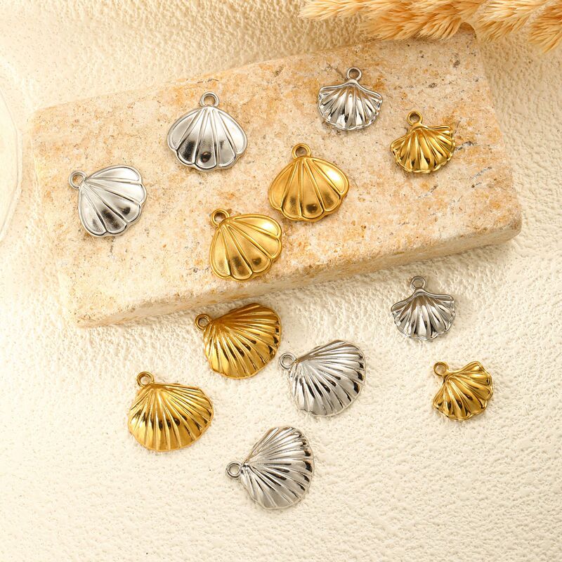 Stainless Steel 18K Vacuum Gold Pendant Ocean Series Conch DIY Small Jewelry Accessories