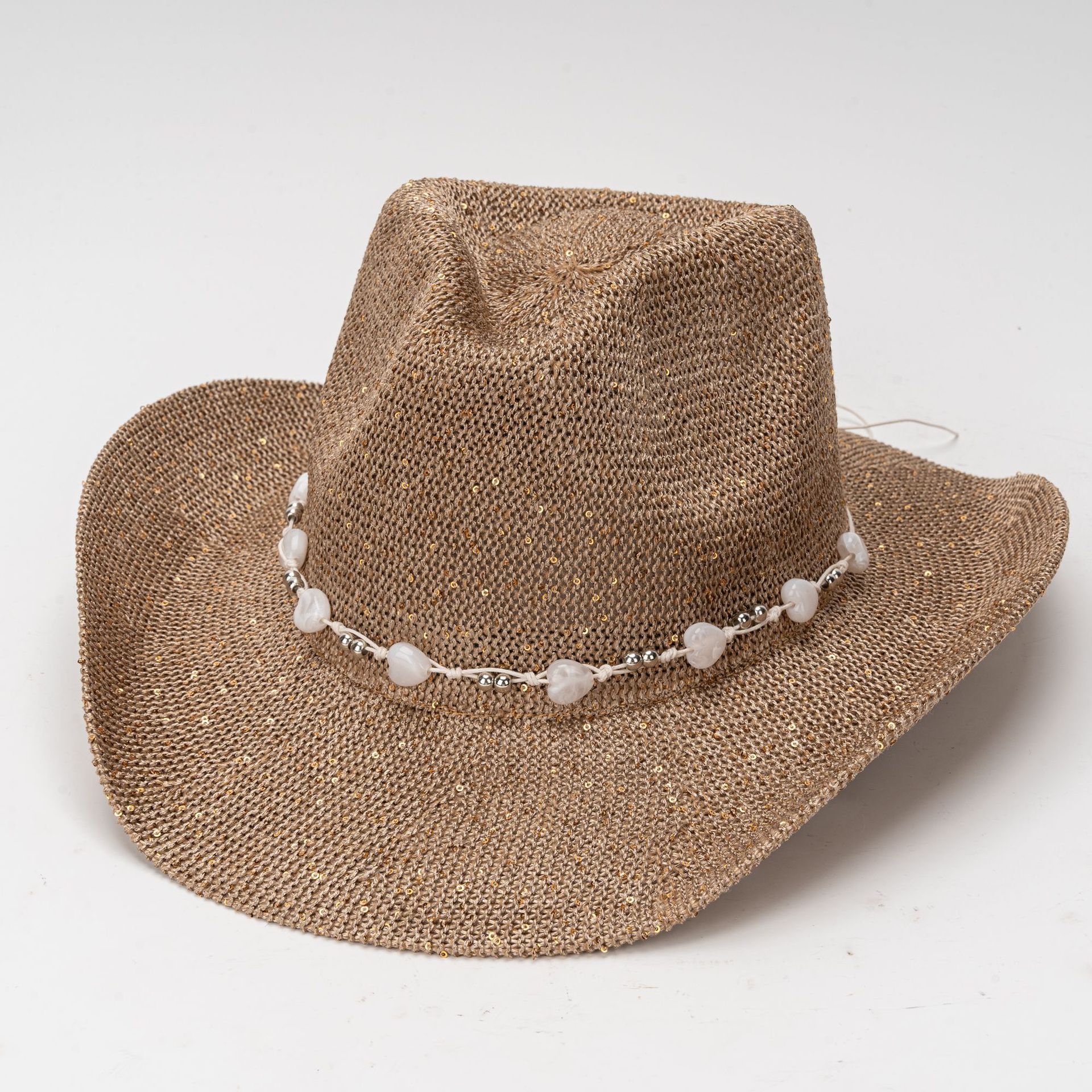 Cappello da cowboy per uomo e donna con paillettes e tesa larga_voghion.com
