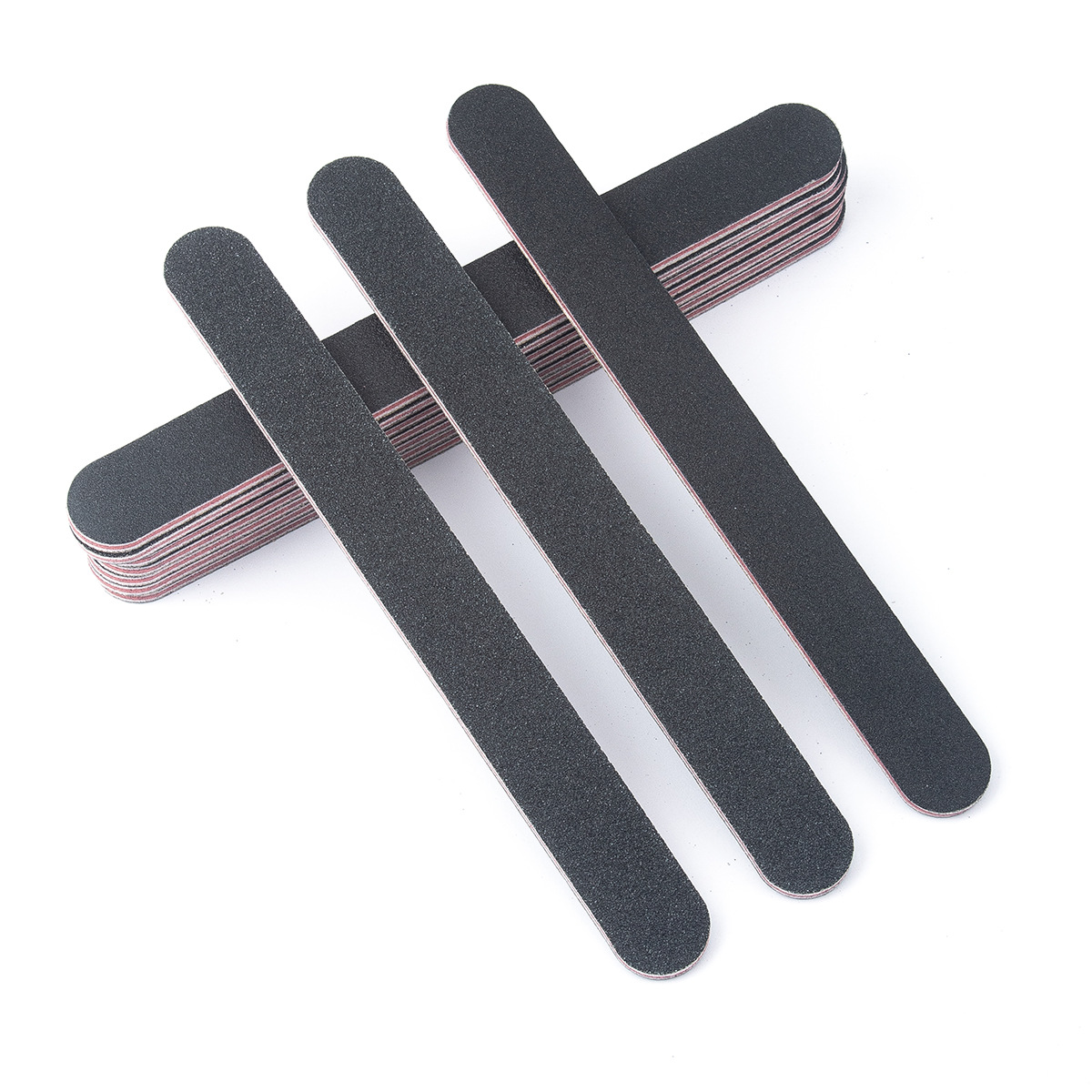 Fábrica directa recta cabeza redonda lima de uñas resistente al desgaste libre de arena de doble cara pulido negro recta Lima 100/180