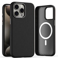 IPhone16promaxビジネス革磁気吸引携帯ケースアップル15金属ボタン13/14保護カバー12