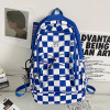 the republic of korea ins student Checkerboard lattice Cross border Foreign trade 2021 new pattern leisure time fashion Backpack woman bags