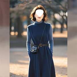 过年高级感穿搭针织连衣裙女装2025年春季新款气质轻奢女神范长裙