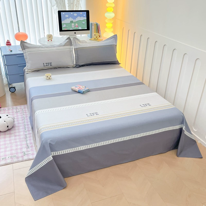 Простыни для односпальной кровати из чистого хлопка с принтом, 25 новых стильных простыней из мытого хлопка, приятные для кожи, студенческое общежитие, простыни, которые можно стирать в машине, комплект из трех предметов