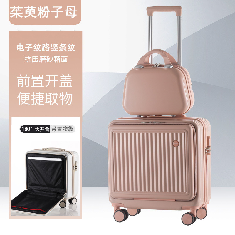 Maleta pequeña de apertura delantera, maleta con ruedas para niños, maleta de regalo, maleta silenciosa de 20 pulgadas, maleta con contraseña