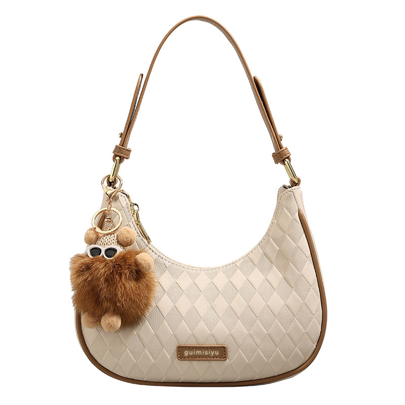 Internet popularidad explosiva 2024 nuevo bolso de media luna original bolso de brazo de nicho de mujer bolso de palo universal bolso de hombro