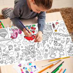 クロスボーダー子供DIY落書きテーブルクロス誕生日パーティーパーティー用品ハロウィーン着色テーブルクロス一回紙テーブルクロス