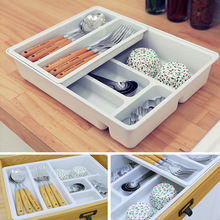 韩国进口抽屉收纳盒厨房筷子餐具多层分隔式整理橱柜工具置物炫途