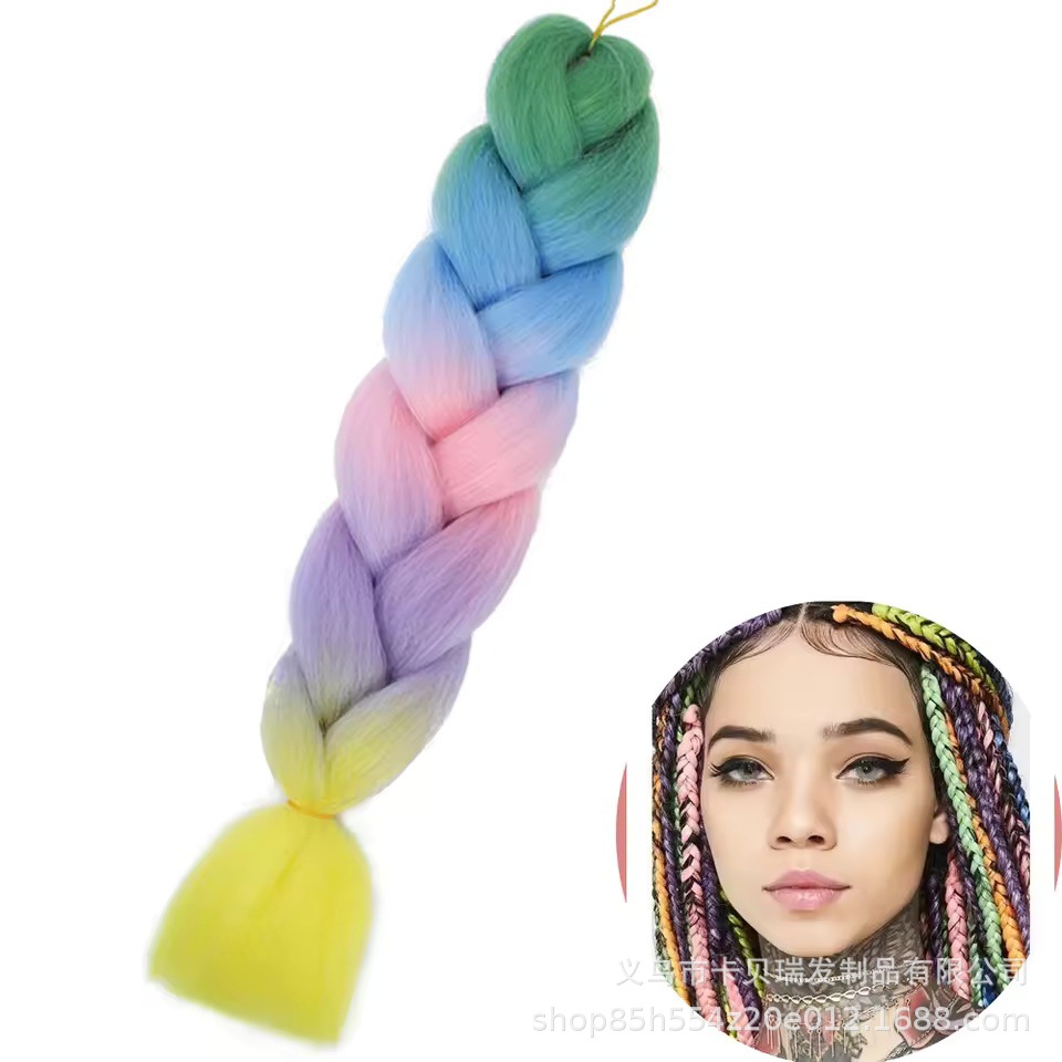 Xuchang pelucas al por mayor seda de alta temperatura teñido africano gran trenza jumbobraid fibra química colorida trenza sucia venta caliente